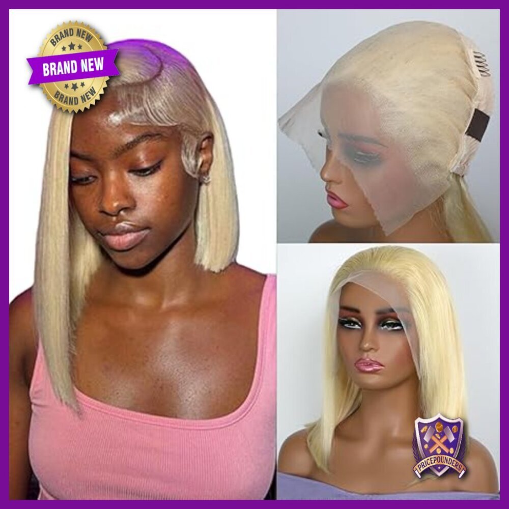 13x6 Lace Front Bob Wig Human Hair 180 Density Glueless Pre Plucked